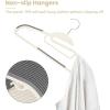 imageBAGAIL Plastic Hangers 50 Pack with NonSlip Design02 Inches Thick 360Swivel Hook Space Saving Organizer for Bedroom ClosetShirtsPantsWhite S ShapedBeige