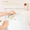 imageBAGAIL Plastic Hangers 50 Pack with NonSlip Design02 Inches Thick 360Swivel Hook Space Saving Organizer for Bedroom ClosetShirtsPantsWhite S ShapedBeige