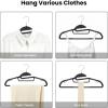 imageBAGAIL Plastic Hangers 50 Pack with NonSlip Design02 Inches Thick 360Swivel Hook Space Saving Organizer for Bedroom ClosetShirtsPantsWhite S ShapedBlack