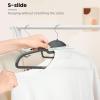 imageBAGAIL Plastic Hangers 50 Pack with NonSlip Design02 Inches Thick 360Swivel Hook Space Saving Organizer for Bedroom ClosetShirtsPantsWhite S ShapedBlack