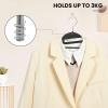 imageBAGAIL Plastic Hangers 50 Pack with NonSlip Design02 Inches Thick 360Swivel Hook Space Saving Organizer for Bedroom ClosetShirtsPantsWhite S ShapedBlack