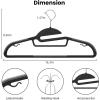 imageBAGAIL Plastic Hangers 50 Pack with NonSlip Design02 Inches Thick 360Swivel Hook Space Saving Organizer for Bedroom ClosetShirtsPantsWhite S ShapedBlack