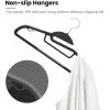 imageBAGAIL Plastic Hangers 50 Pack with NonSlip Design02 Inches Thick 360Swivel Hook Space Saving Organizer for Bedroom ClosetShirtsPantsWhite S ShapedBlack