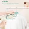 imageBAGAIL Plastic Hangers 50 Pack with NonSlip Design02 Inches Thick 360Swivel Hook Space Saving Organizer for Bedroom ClosetShirtsPantsWhite S ShapedDusty Blue
