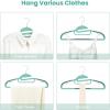 imageBAGAIL Plastic Hangers 50 Pack with NonSlip Design02 Inches Thick 360Swivel Hook Space Saving Organizer for Bedroom ClosetShirtsPantsWhite S ShapedDusty Blue
