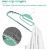 imageBAGAIL Plastic Hangers 50 Pack with NonSlip Design02 Inches Thick 360Swivel Hook Space Saving Organizer for Bedroom ClosetShirtsPantsWhite S ShapedDusty Blue