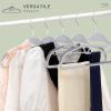 imageBAGAIL Plastic Hangers 50 Pack with NonSlip Design02 Inches Thick 360Swivel Hook Space Saving Organizer for Bedroom ClosetShirtsPantsWhite S ShapedGray