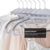imageBAGAIL Plastic Hangers 50 Pack with NonSlip Design02 Inches Thick 360Swivel Hook Space Saving Organizer for Bedroom ClosetShirtsPantsWhite S ShapedGray