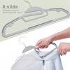imageBAGAIL Plastic Hangers 50 Pack with NonSlip Design02 Inches Thick 360Swivel Hook Space Saving Organizer for Bedroom ClosetShirtsPantsWhite S ShapedGray