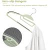 imageBAGAIL Plastic Hangers 50 Pack with NonSlip Design02 Inches Thick 360Swivel Hook Space Saving Organizer for Bedroom ClosetShirtsPantsWhite S ShapedMatcha Green