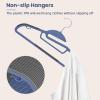 imageBAGAIL Plastic Hangers 50 Pack with NonSlip Design02 Inches Thick 360Swivel Hook Space Saving Organizer for Bedroom ClosetShirtsPantsWhite S ShapedNavy