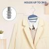 imageBAGAIL Plastic Hangers 50 Pack with NonSlip Design02 Inches Thick 360Swivel Hook Space Saving Organizer for Bedroom ClosetShirtsPantsWhite S ShapedNavy