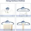 imageBAGAIL Plastic Hangers 50 Pack with NonSlip Design02 Inches Thick 360Swivel Hook Space Saving Organizer for Bedroom ClosetShirtsPantsWhite S ShapedNavy