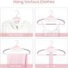 imageBAGAIL Plastic Hangers 50 Pack with NonSlip Design02 Inches Thick 360Swivel Hook Space Saving Organizer for Bedroom ClosetShirtsPantsWhite S ShapedPink