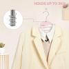 imageBAGAIL Plastic Hangers 50 Pack with NonSlip Design02 Inches Thick 360Swivel Hook Space Saving Organizer for Bedroom ClosetShirtsPantsWhite S ShapedPink