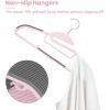 imageBAGAIL Plastic Hangers 50 Pack with NonSlip Design02 Inches Thick 360Swivel Hook Space Saving Organizer for Bedroom ClosetShirtsPantsWhite S ShapedPink