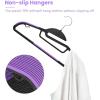 imageBAGAIL Plastic Hangers 50 Pack with NonSlip Design02 Inches Thick 360Swivel Hook Space Saving Organizer for Bedroom ClosetShirtsPantsWhite S ShapedPurple