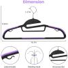 imageBAGAIL Plastic Hangers 50 Pack with NonSlip Design02 Inches Thick 360Swivel Hook Space Saving Organizer for Bedroom ClosetShirtsPantsWhite S ShapedPurple