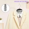 imageBAGAIL Plastic Hangers 50 Pack with NonSlip Design02 Inches Thick 360Swivel Hook Space Saving Organizer for Bedroom ClosetShirtsPantsWhite S ShapedPurple