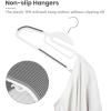 imageBAGAIL Plastic Hangers 50 Pack with NonSlip Design02 Inches Thick 360Swivel Hook Space Saving Organizer for Bedroom ClosetShirtsPantsWhite S ShapedWhite