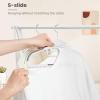 imageBAGAIL Plastic Hangers 50 Pack with NonSlip Design02 Inches Thick 360Swivel Hook Space Saving Organizer for Bedroom ClosetShirtsPantsWhite S ShapedWhite