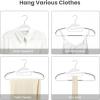 imageBAGAIL Plastic Hangers 50 Pack with NonSlip Design02 Inches Thick 360Swivel Hook Space Saving Organizer for Bedroom ClosetShirtsPantsWhite S ShapedWhite