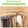 imageBAGAIL Wooden Belt Hanger Space Saving Belt Rack with 20 Rotatable Hooks 360 Degree Rotating Belt Holder Men Belts Organizer for Tie Belt Scarf 2PackNaturalNatural
