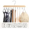 imageBAGAIL Wooden Belt Hanger Space Saving Belt Rack with 20 Rotatable Hooks 360 Degree Rotating Belt Holder Men Belts Organizer for Tie Belt Scarf 2PackNaturalNatural