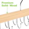 imageBAGAIL Wooden Belt Hanger Space Saving Belt Rack with 20 Rotatable Hooks 360 Degree Rotating Belt Holder Men Belts Organizer for Tie Belt Scarf 2PackNaturalNatural