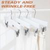 imageBAGAIL Wooden Pants Hangers with Adjustable Clips 360Swivel Hook Space Saving Skirt Holders with AntiRust Clips for Trousers Jeans Shorts 10Pack NaturalWhite