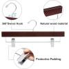 imageBAGAIL Wooden Pants Hangers with Adjustable Clips 360Swivel Hook Space Saving Skirt Holders with AntiRust Clips for Trousers Jeans Shorts 10Pack NaturalWalnut