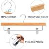 imageBAGAIL Wooden Pants Hangers with Adjustable Clips 360Swivel Hook Space Saving Skirt Holders with AntiRust Clips for Trousers Jeans Shorts 10Pack NaturalNatural