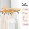 imageBAGAIL Wooden Pants Hangers with Adjustable Clips 360Swivel Hook Space Saving Skirt Holders with AntiRust Clips for Trousers Jeans Shorts 10Pack NaturalNatural