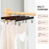 imageBAGAIL Wooden Pants Hangers with Adjustable Clips 360Swivel Hook Space Saving Skirt Holders with AntiRust Clips for Trousers Jeans Shorts 10Pack NaturalWalnut