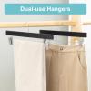 imageBAGAIL Wooden Pants Hangers with Adjustable Clips 360Swivel Hook Space Saving Skirt Holders with AntiRust Clips for Trousers Jeans Shorts 10Pack NaturalBlack