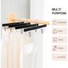 imageBAGAIL Wooden Pants Hangers with Adjustable Clips 360Swivel Hook Space Saving Skirt Holders with AntiRust Clips for Trousers Jeans Shorts 10Pack NaturalBlack