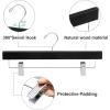 imageBAGAIL Wooden Pants Hangers with Adjustable Clips 360Swivel Hook Space Saving Skirt Holders with AntiRust Clips for Trousers Jeans Shorts 10Pack NaturalBlack