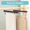 imageBAGAIL Wooden Pants Hangers with Adjustable Clips 360Swivel Hook Space Saving Skirt Holders with AntiRust Clips for Trousers Jeans Shorts 10Pack NaturalWalnut