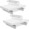 imageBAGAIL Wooden Pants Hangers with Adjustable Clips 360Swivel Hook Space Saving Skirt Holders with AntiRust Clips for Trousers Jeans Shorts 10Pack NaturalWhite