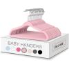 imageBAGAIL Kids Velvet Hangers 11 Inches Childrens Clothes Hangers NonSlip Baby Hangers for InfantToddler Ivory50packBlush Pink