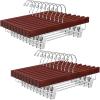 imageBAGAIL Wooden Pants Hangers with Adjustable Clips 360Swivel Hook Space Saving Skirt Holders with AntiRust Clips for Trousers Jeans Shorts 10Pack NaturalWalnut