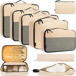 imageBAGAIL 8 Set9 Set Packing Cubes Luggage Packing Organizer for Travel Suitcase Packing Bags for Travel AccessoriesSunset Yellow