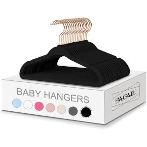 imageBAGAIL Kids Velvet Hangers 11 Inches Childrens Clothes Hangers NonSlip Baby Hangers for InfantToddler Ivory50packBlackRose Gold