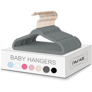 imageBAGAIL Kids Velvet Hangers 11 Inches Childrens Clothes Hangers NonSlip Baby Hangers for InfantToddler Ivory50packGreyRose Gold