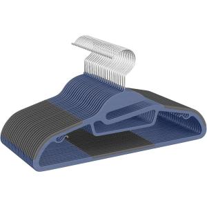 imageBAGAIL Plastic Hangers 50 Pack with NonSlip Design02 Inches Thick 360Swivel Hook Space Saving Organizer for Bedroom ClosetShirtsPantsWhite S ShapedNavy