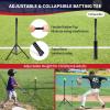 imageBAGAIL 7x7 ft Baseball ampamp Softball Practice Net with Bow Frame for Batting Hitting Pitching Portable Baseball Throwing Net with 2 Strike Zone Batting Tee Carry Bag Great for All LevelsBlack