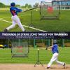 imageBAGAIL 7x7 ft Baseball ampamp Softball Practice Net with Bow Frame for Batting Hitting Pitching Portable Baseball Throwing Net with 2 Strike Zone Batting Tee Carry Bag Great for All LevelsBlack