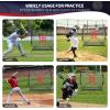 imageBAGAIL 7x7 ft Baseball ampamp Softball Practice Net with Bow Frame for Batting Hitting Pitching Portable Baseball Throwing Net with 2 Strike Zone Batting Tee Carry Bag Great for All LevelsBlack
