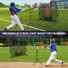 imageBAGAIL 7x7 ft Baseball ampamp Softball Practice Net with Bow Frame for Batting Hitting Pitching Portable Baseball Throwing Net with 2 Strike Zone Batting Tee Carry Bag Great for All LevelsBlack