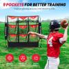 imageBAGAIL Football Throwing Net 9 Target Pockets Football Net QB Accuracy Trainer Fun Practice Net for Football with Carry Bag